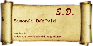 Simonfi Dávid névjegykártya