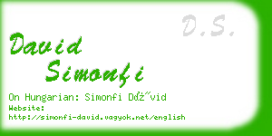 david simonfi business card